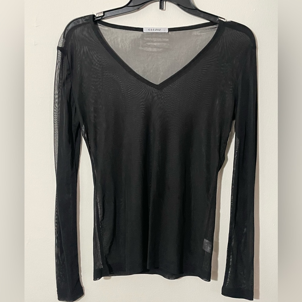 Black mesh long sleeve. Size Large